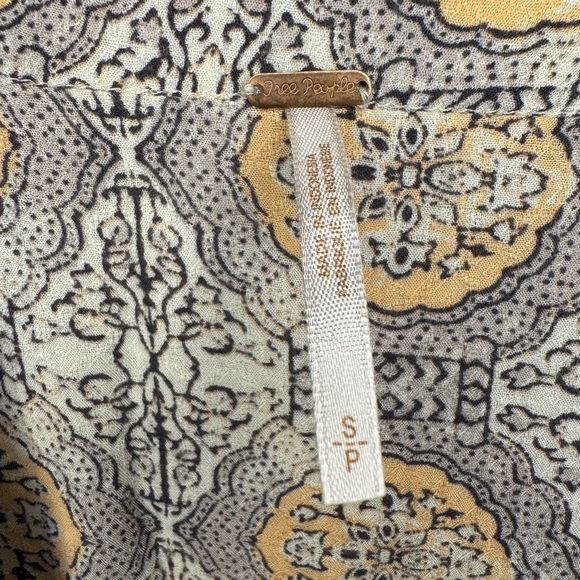 Free People Long Sleeve Tie Front Peplum Blouse - Picture 6 of 7